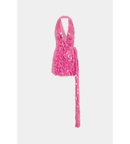 Misha Sapphire Sequin Mini Dress Fuchsia Pink Size 8/S for rent on The Volte - image 4
