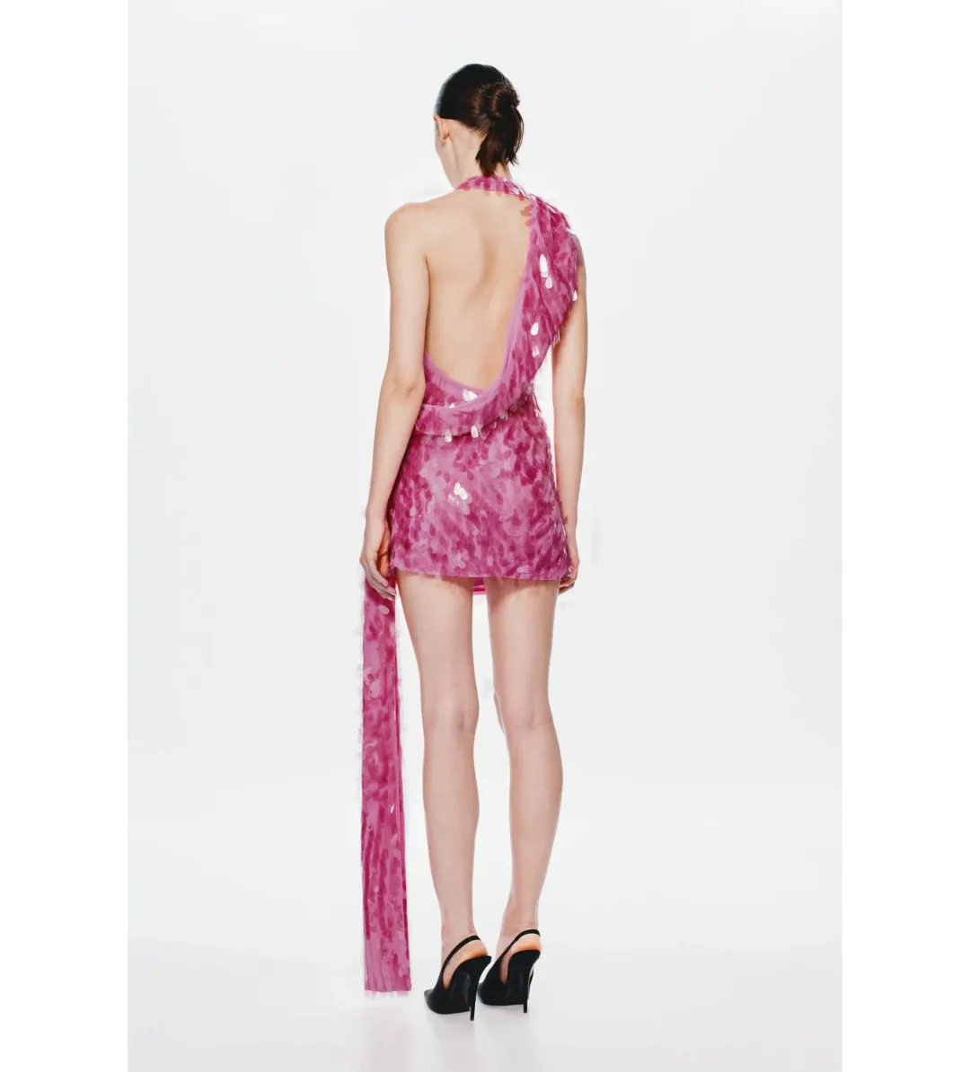 Misha Sapphire Sequin Mini Dress Fuchsia Pink Size 10/M for rent on The Volte - main image