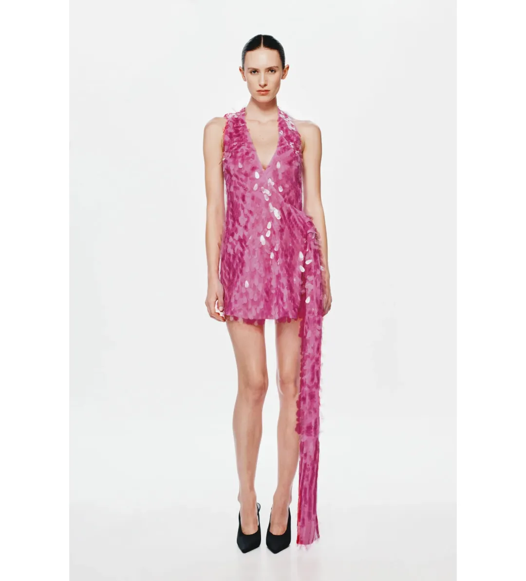 Misha Sapphire Sequin Mini Dress Fuchsia Pink Size 10/M for rent on The Volte - main image