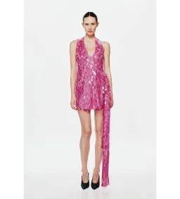 Misha Sapphire Sequin Mini Dress Fuchsia Pink Size 10/M for rent on The Volte - image 1