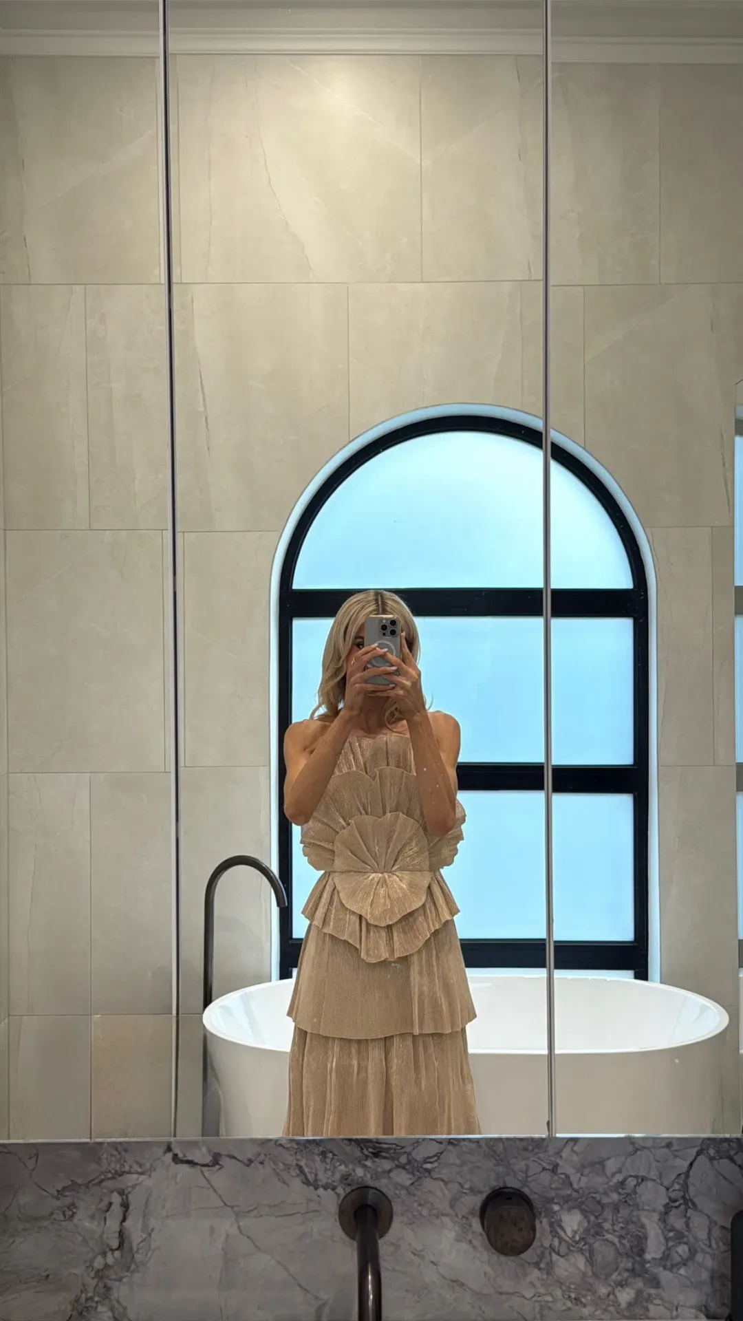 Aje Kyra Gown Gold Size AU 10 for rent on The Volte - main image