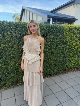 Aje Kyra Gown Gold Size AU 10 for rent on The Volte - image 3