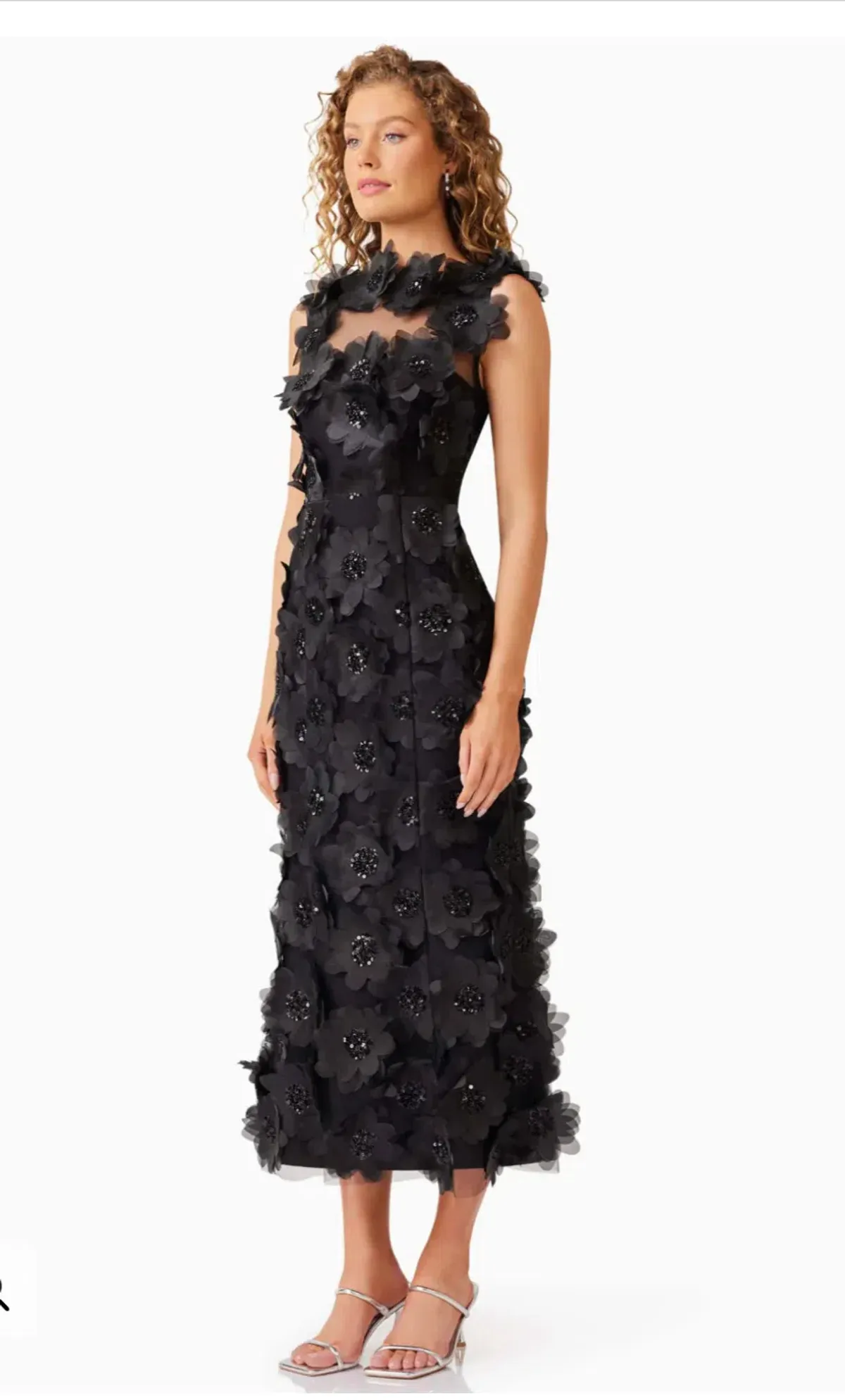 Elliatt Cherry Blossom Midi Beaded Black Size 10 - Image 5
