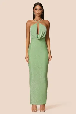 Love Nookie Bianca 2-Way Halter Gown in Green, Size 12 for rent on The Volte - image 1