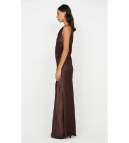 Bec & Bridge Sol Asym Maxi Dress Dark Chocolate Size AU 6 for rent on The Volte - image 3