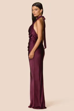 Love Nookie Penelope Drape Gown Mulberry Size 10 for rent on The Volte - image 2