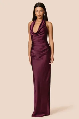 Love Nookie Penelope Drape Gown Mulberry Size 10 for rent on The Volte - image 4