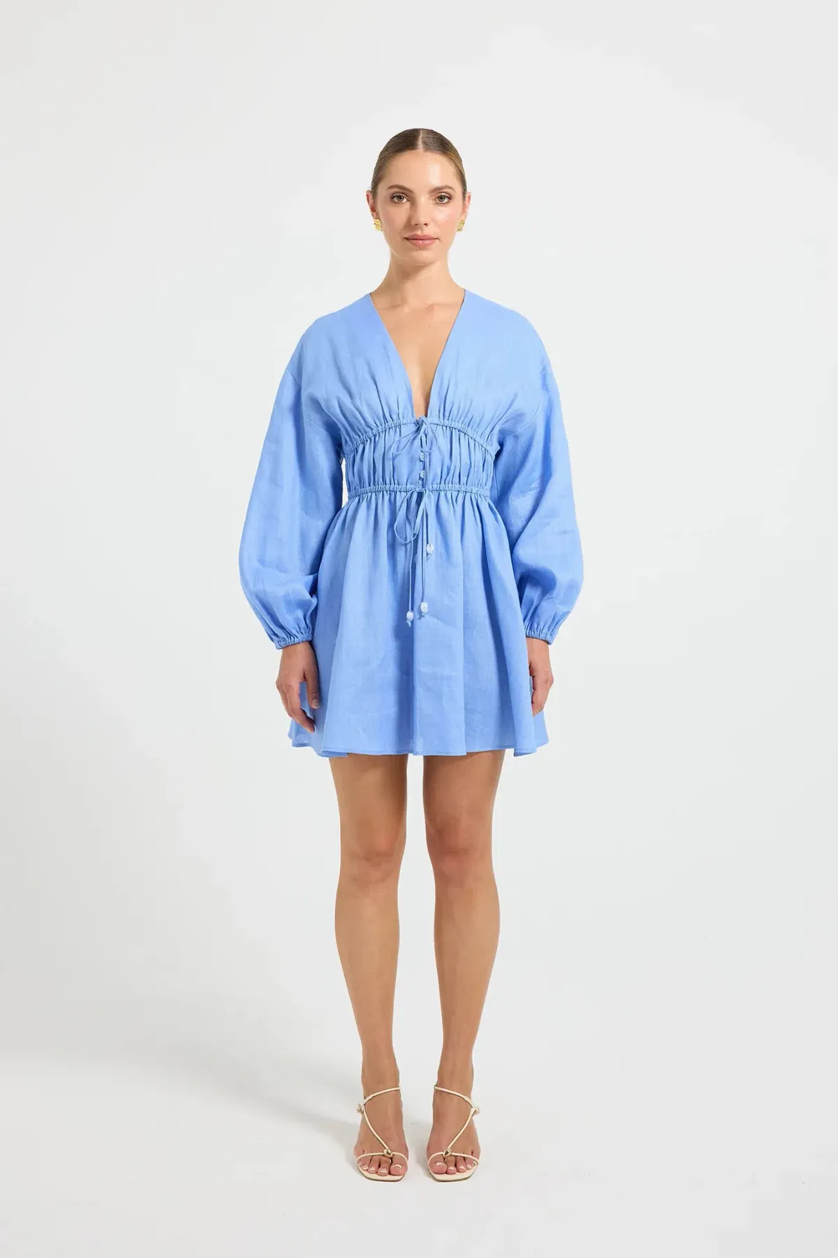 Pasduchas Vera Mini Dress Blue Size 12 - Image 1