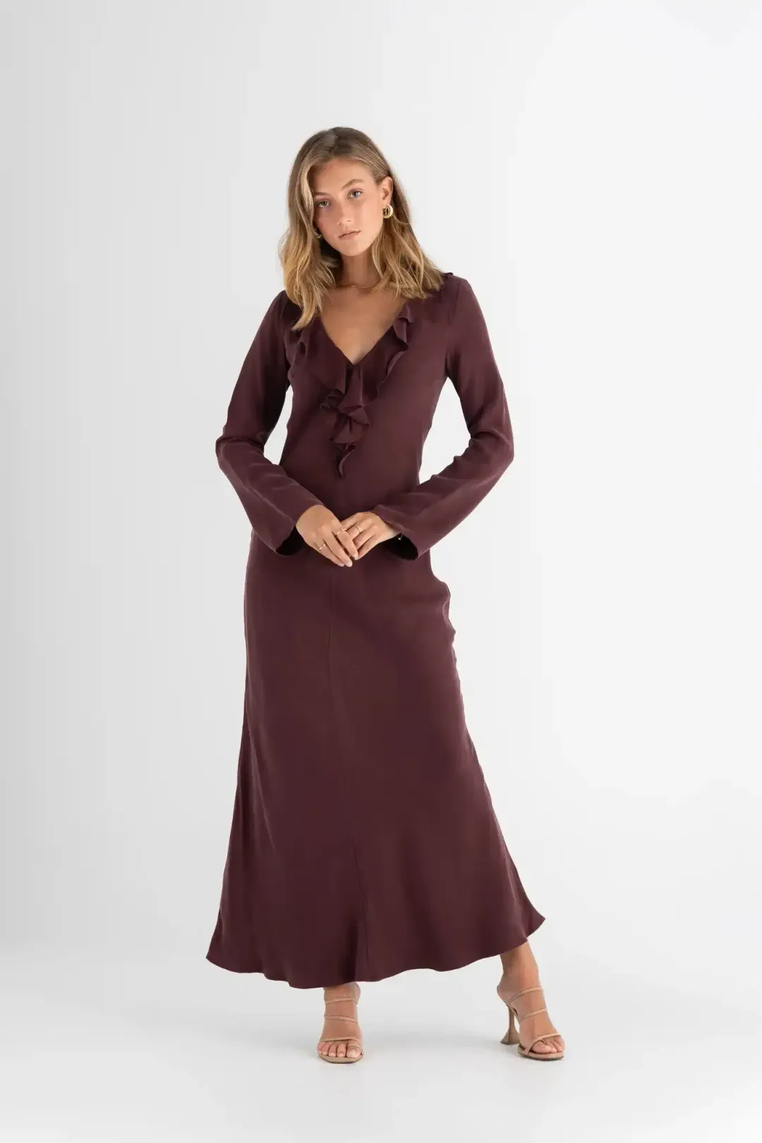 Pasduchas Soul Sleeve Maxi Dress Cherry Size AU 10 for rent on The Volte - main image