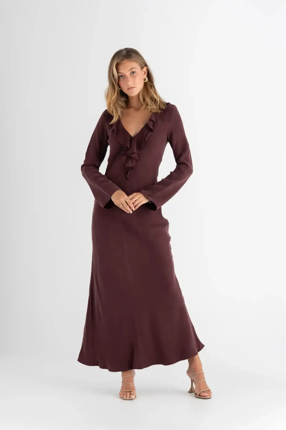 Pasduchas Soul Sleeve Maxi Dress Cherry Size AU 10 for rent on The Volte - main image