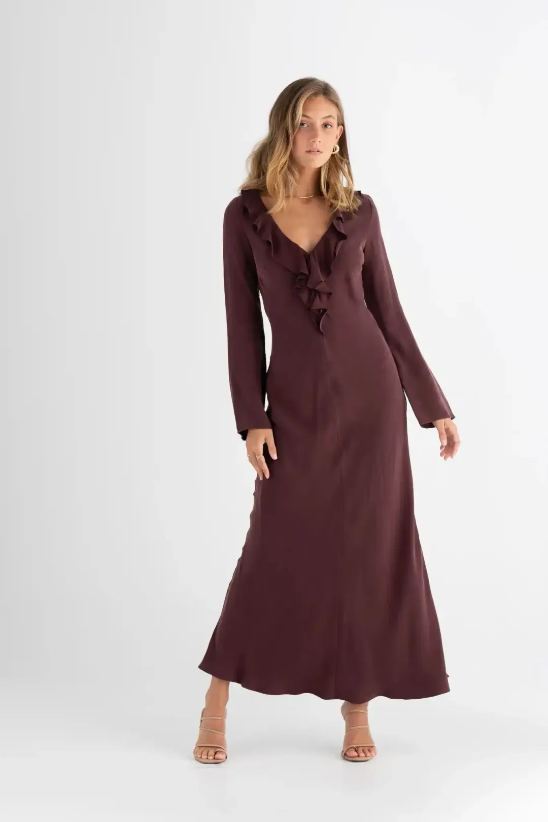 Pasduchas Soul Sleeve Maxi Dress Cherry Size AU 10 for rent on The Volte - main image