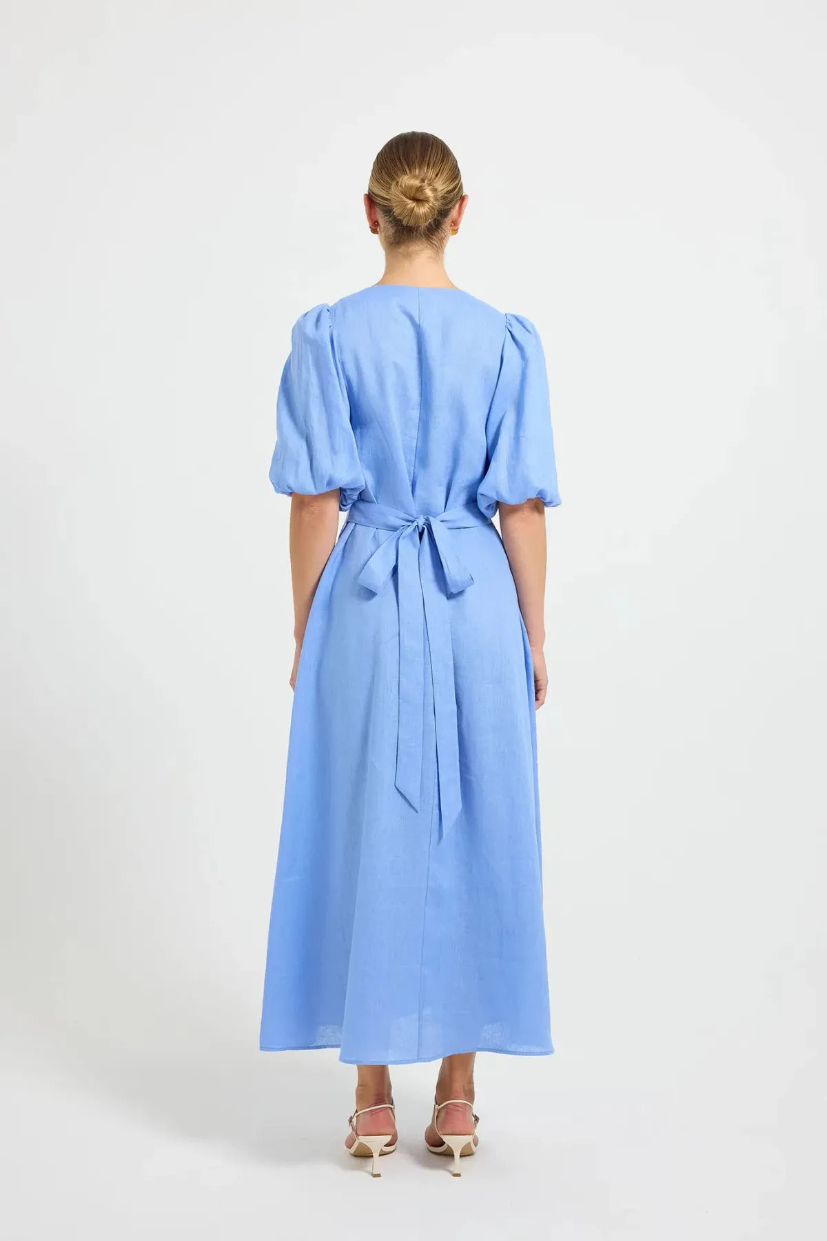 Pasduchas Vera Button Midi Dres in Blue Size AU 12 - Image 4