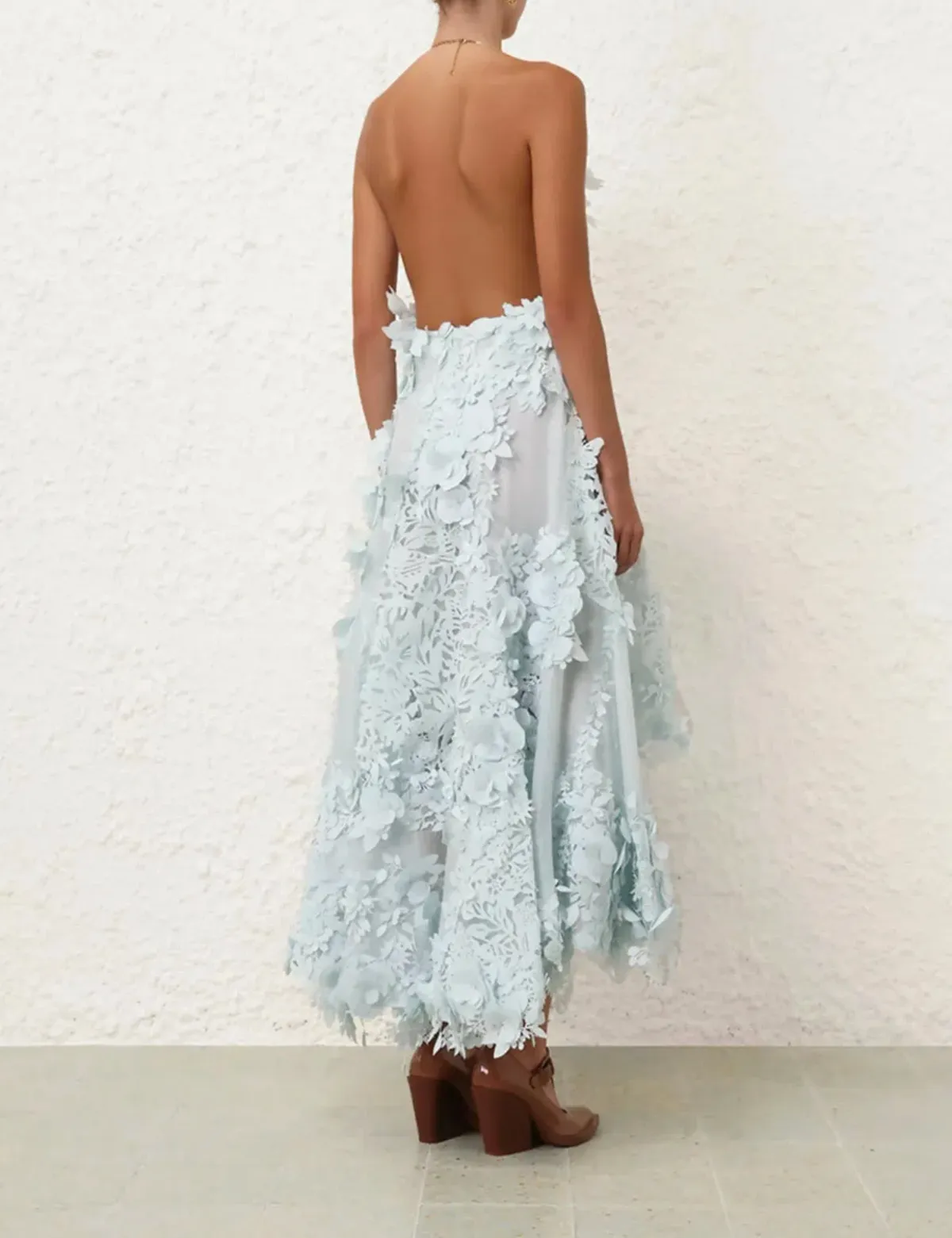 Zimmermann Natura Lasercut Halter Dress Ice Blue Size 0 / AU 8 - Image 6