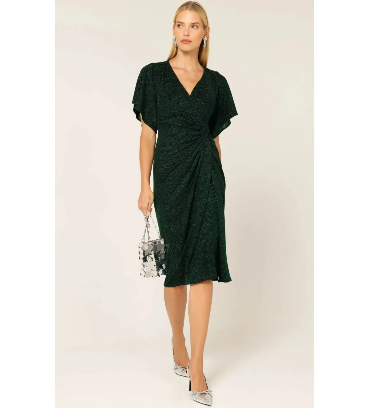 Sacha Drake The Emporium Midi Dress In Emerald Size 12 - Image 1