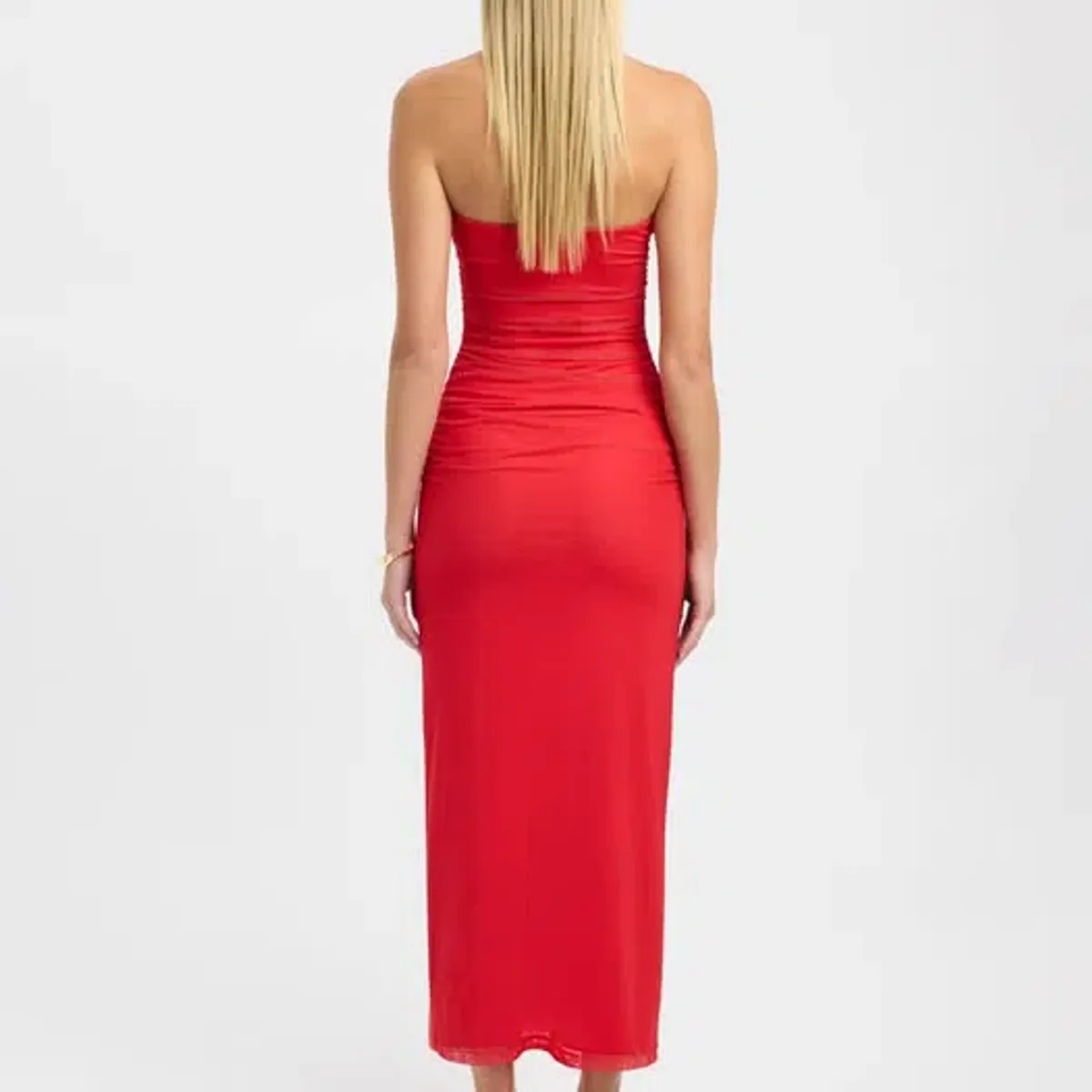 Kookai Flora Strapless Midi Dress Red Size 8 - Image 2