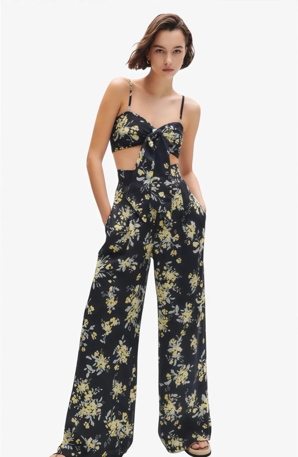 Shona Joy Goldie Tie Front Top & Pant Set Black Size AU 6 / XS - Image 1