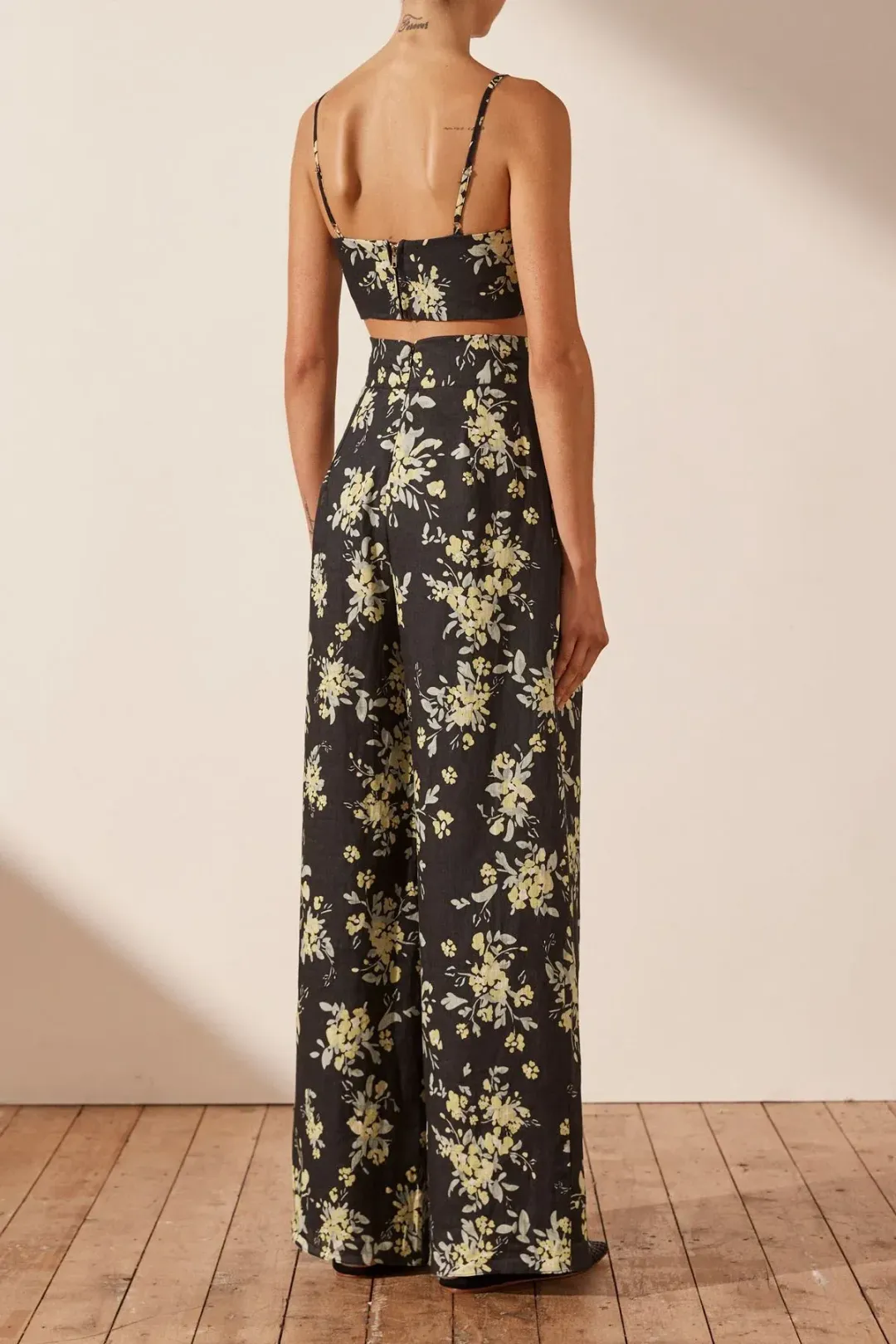 Shona Joy Goldie Tie Front Top & Pant Set Black Size AU 6 / XS for rent on The Volte - main image