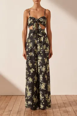 Shona Joy Goldie Tie Front Top & Pant Set Black Size AU 6 / XS for rent on The Volte - image 1
