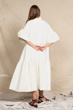 Bohemian Traders Genoa Midi Dress in Cream Size AU 12 for rent on The Volte - image 3