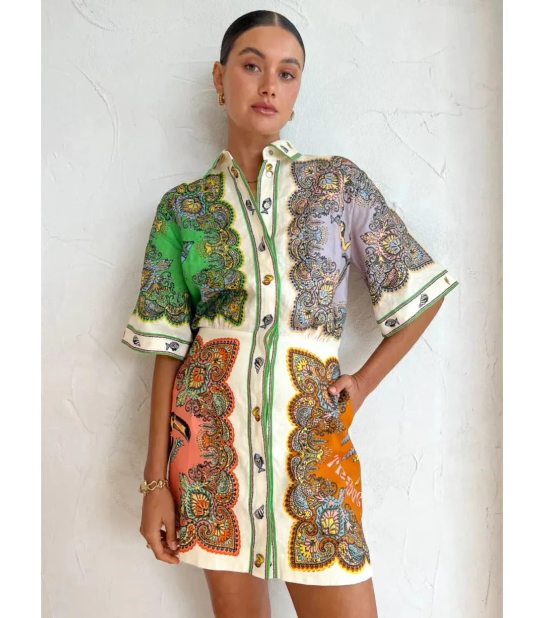 Alemais Trippy Troppo Mini Dress Multi Size AU 8 for rent on The Volte - main image