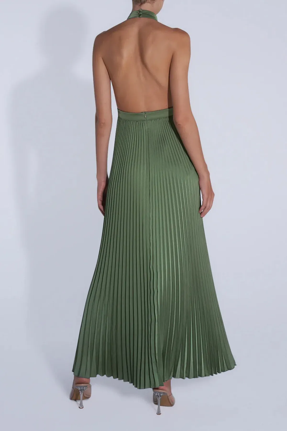 Lidee Woman Chateau Gown Maxi Dress in Moss Size AU 8 - Image 3
