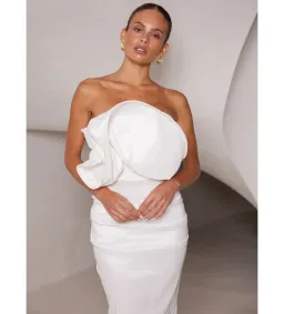 Elle Zeitoune Marley Midi Dress in White Size AU 12 for rent on The Volte - image 6