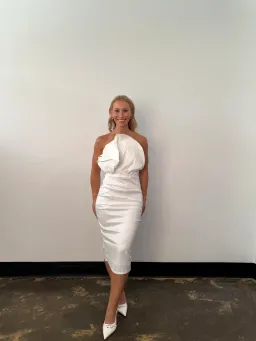 Elle Zeitoune Marley Midi Dress in White Size AU 12 for rent on The Volte - image 3