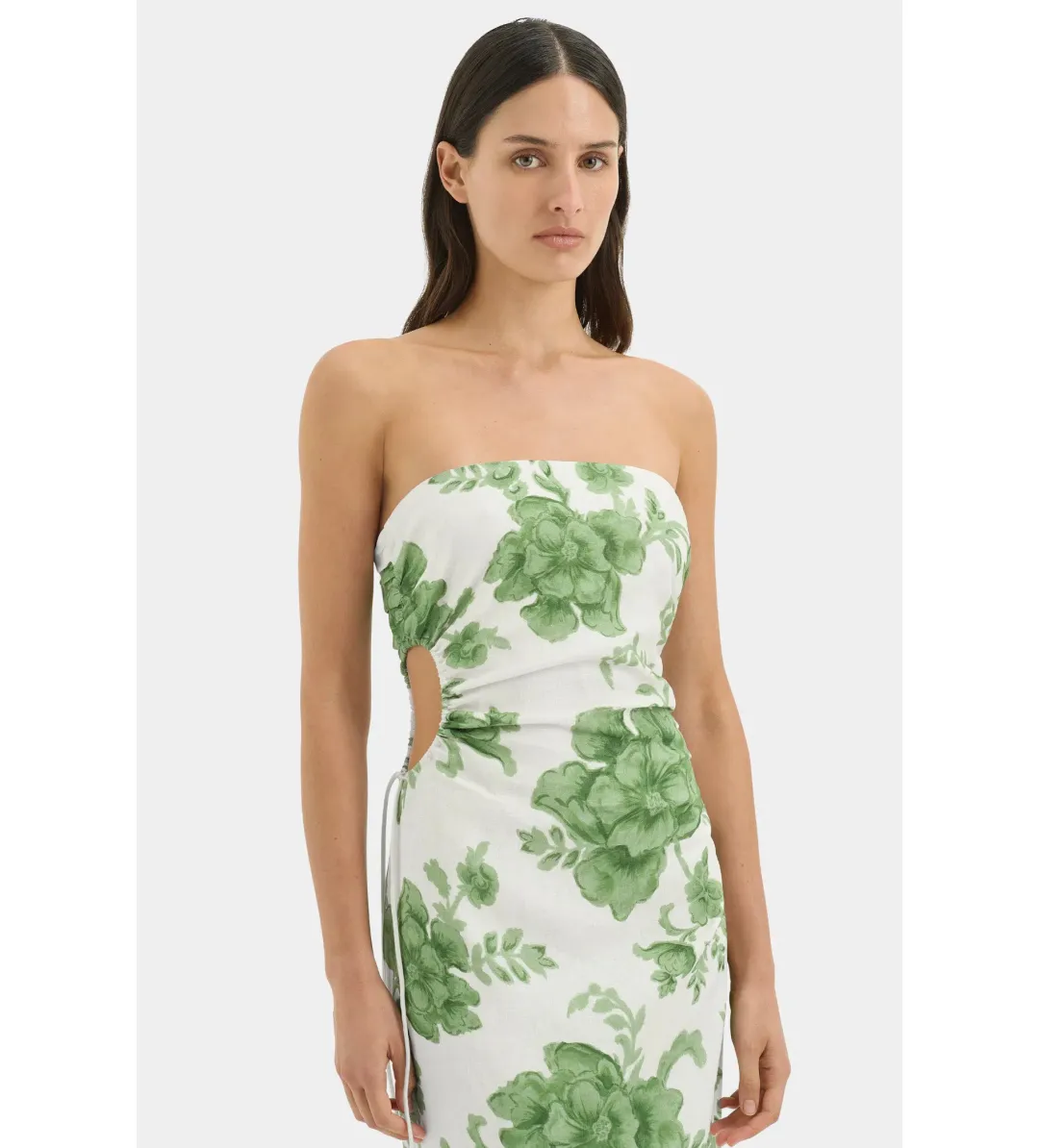 Sir the Label Gardella Strapless Midi Dress Frisa Print Size 0 AU 6 for rent on The Volte - main image