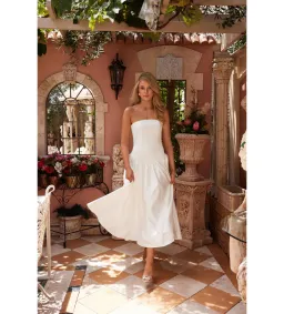 Elle Zeitoune Maggie Midi Dress White Size AU 8 for rent on The Volte - image 2