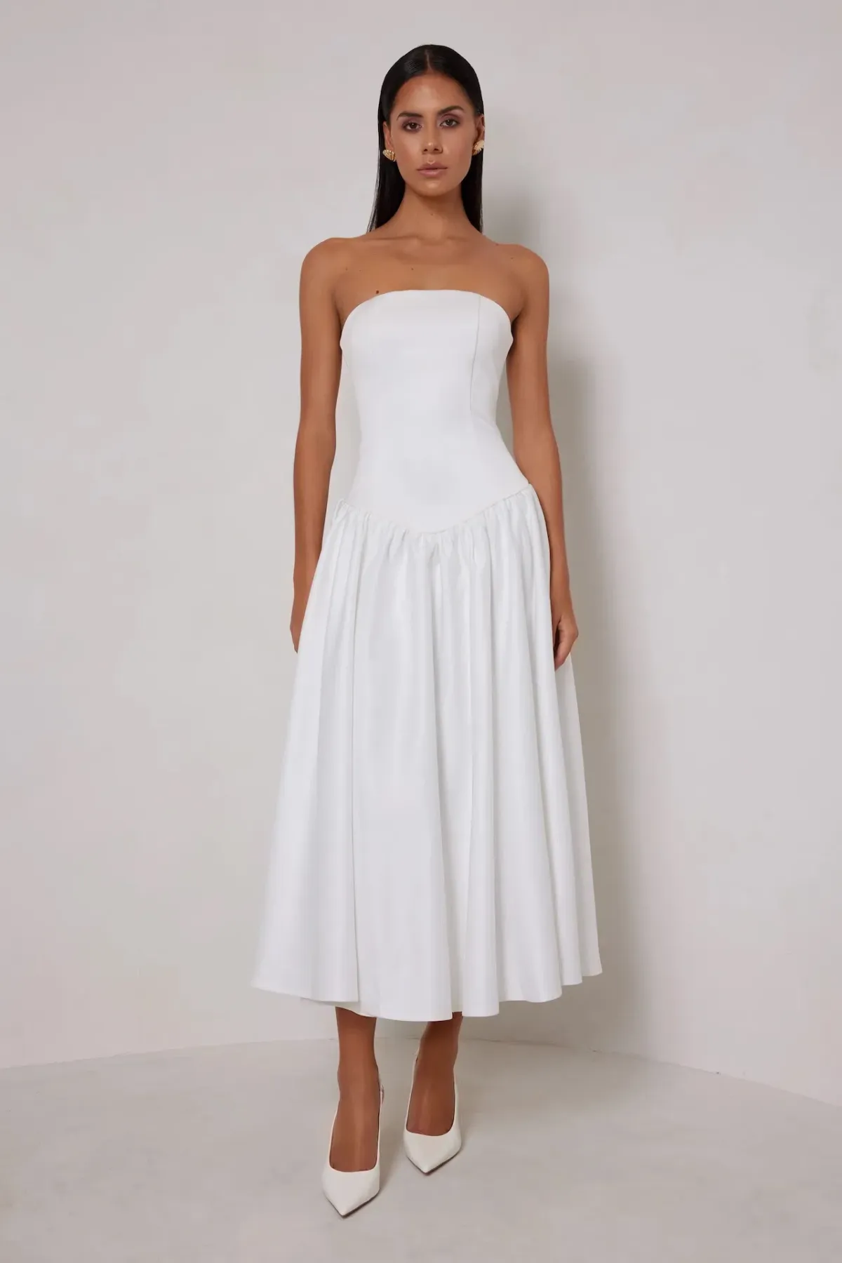 Elle Zeitoune Maggie Midi Dress White Size 12 - Image 1