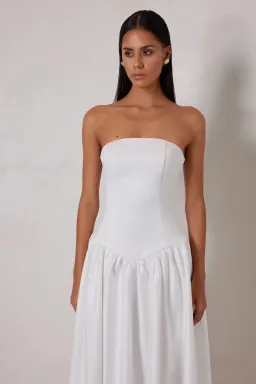 Elle Zeitoune Maggie Midi Dress White Size 12 for rent on The Volte - image 5
