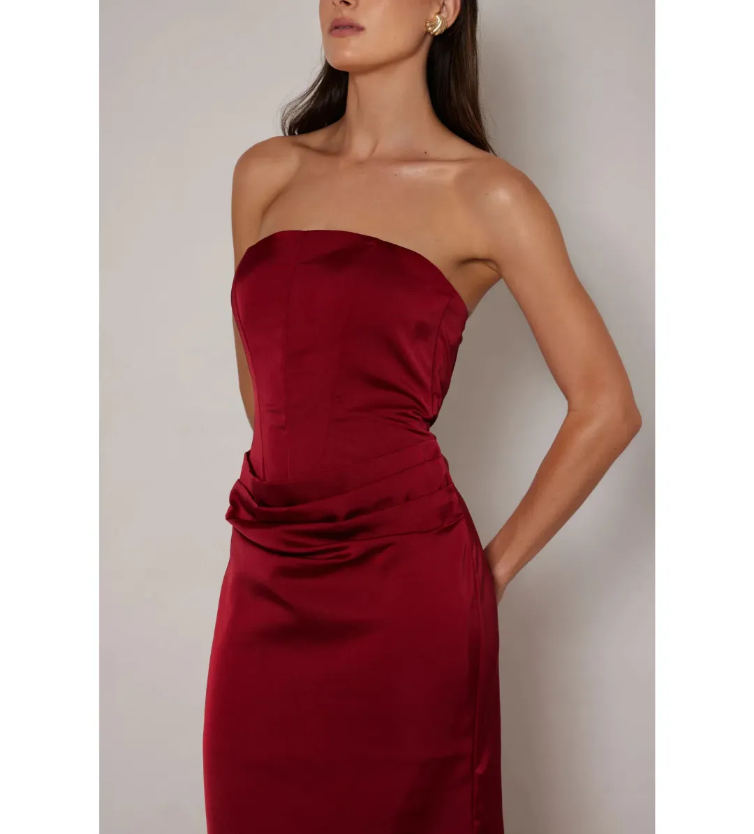 Elle Zeitoune Annie Maxi Gown in Scarlet Size AU 12 for rent on The Volte - main image