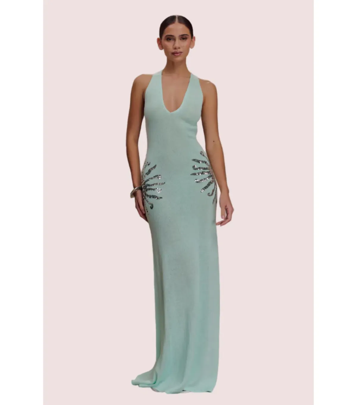 Meshki Ellington Knit Midi Dress in Lagoon Blue Size AU 10 - Image 1