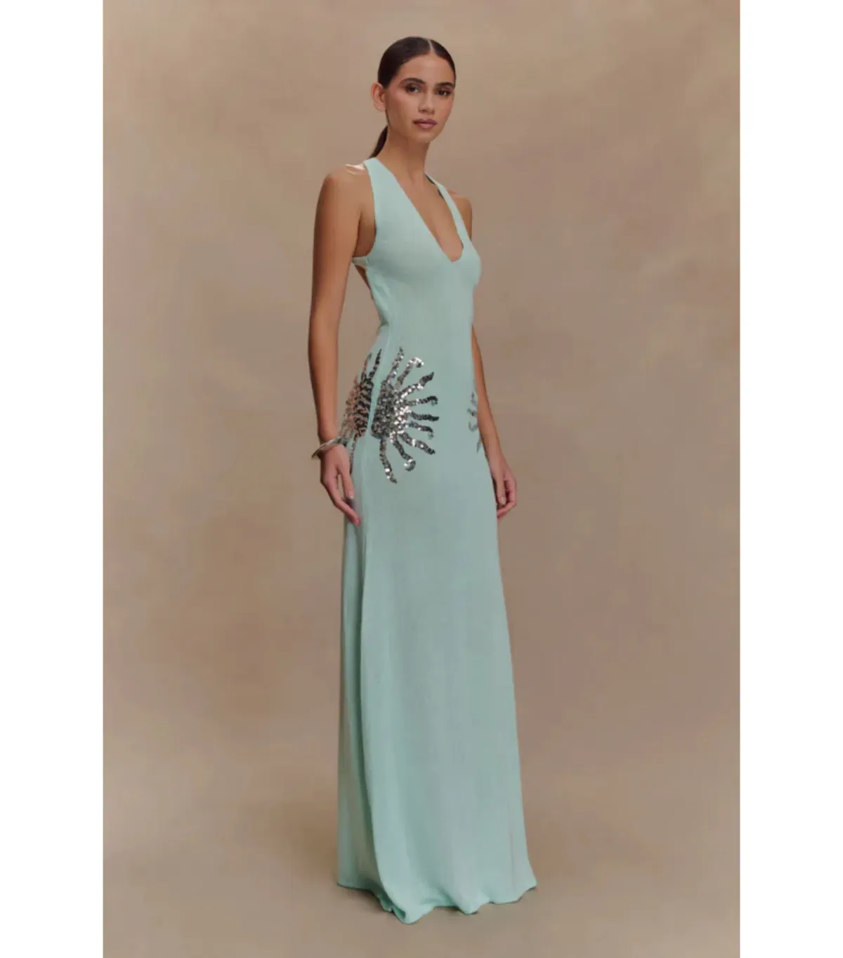 Meshki Ellington Knit Midi Dress in Lagoon Blue Size AU 10 - Image 2