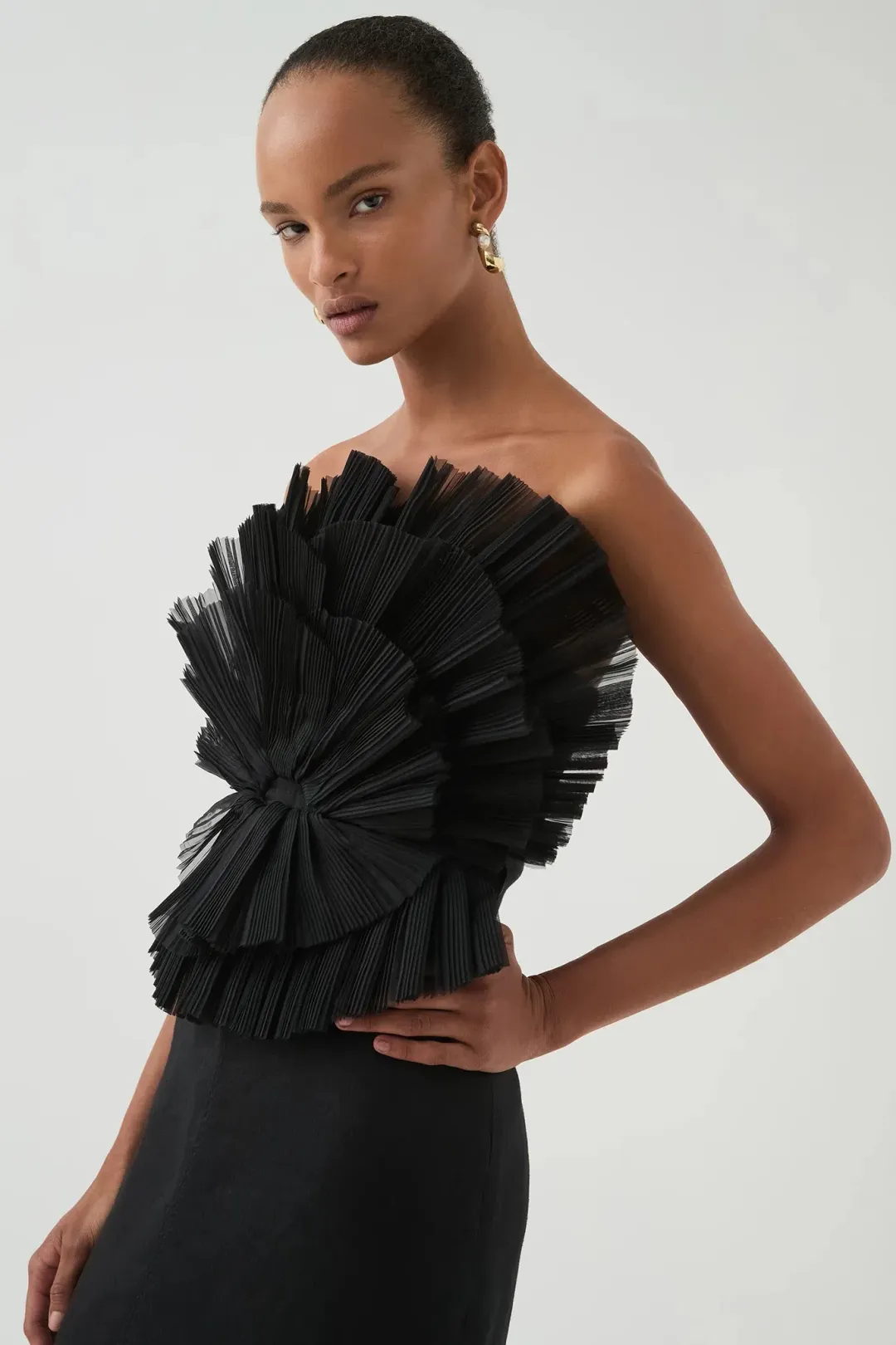 Aje Kira Midi Dress Black Size AU 10 for rent on The Volte - main image