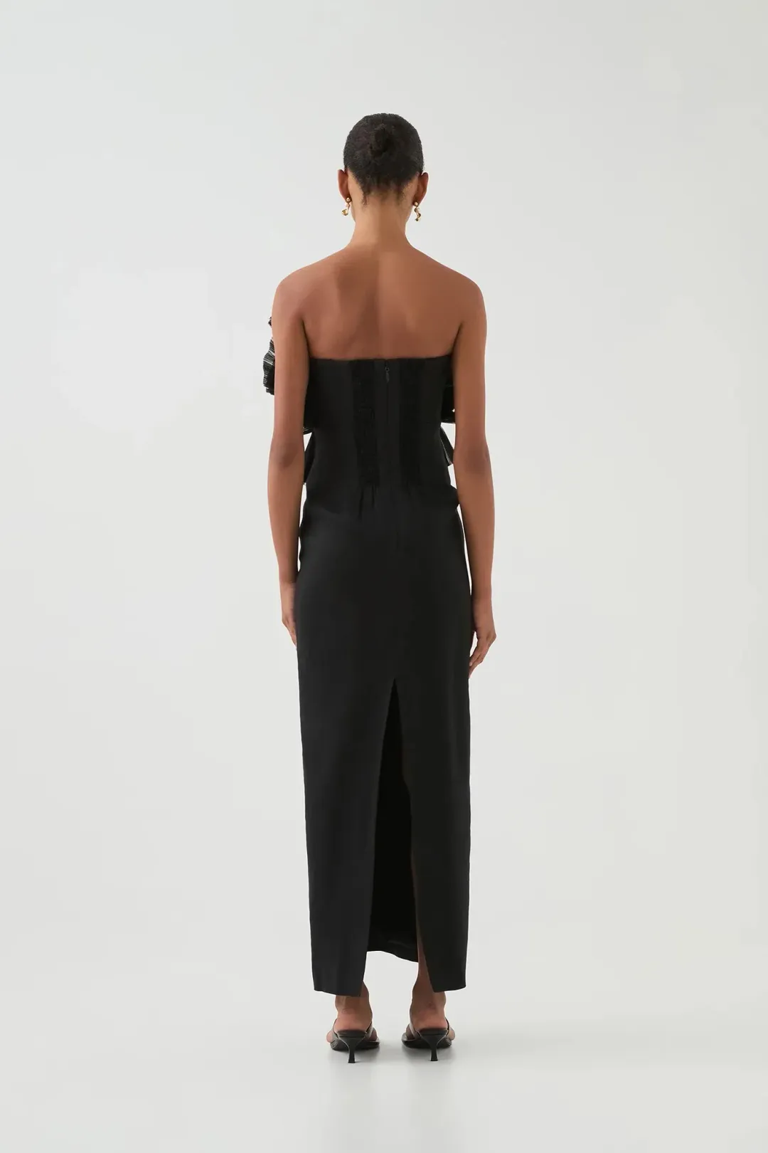 Aje Kira Midi Dress Black Size AU 10 for rent on The Volte - main image
