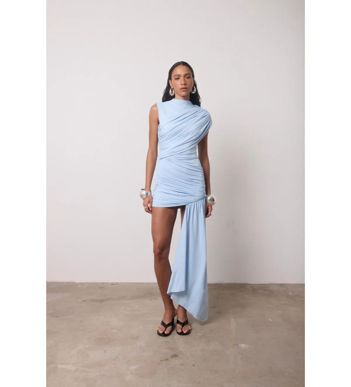 De La Vali Ravenna Mini Dress in Sky Blue Size AU 8 - Image 1