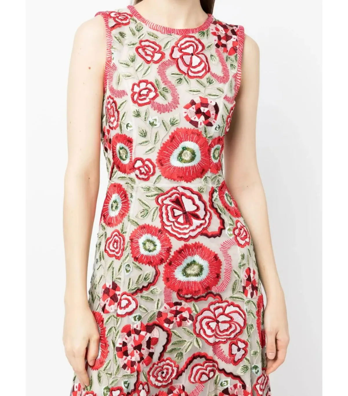 Rachel Gilbert Gigi Midi Dress Multi Size AU 12 - Image 4