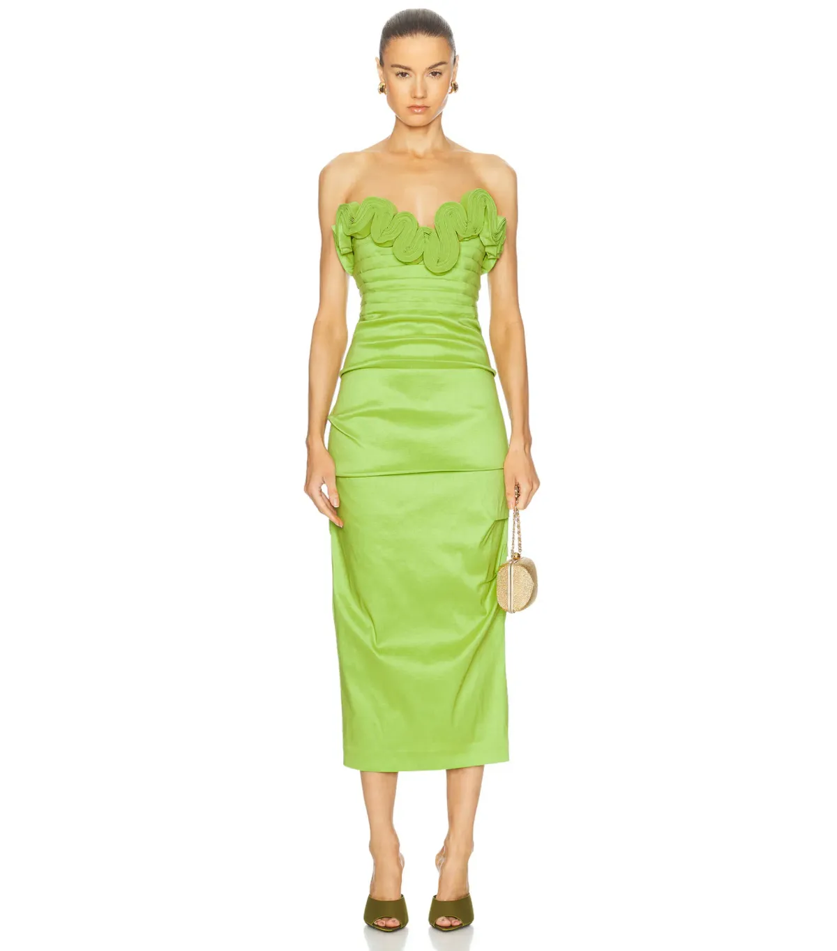 Rachel Gilbert Ren Midi Dress Green Size AU 12 - Image 1