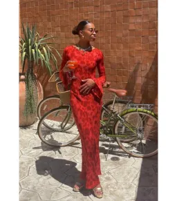 Realisation Par Gia Maxi Dress Red Print Size AU 10 for rent on The Volte - image 4