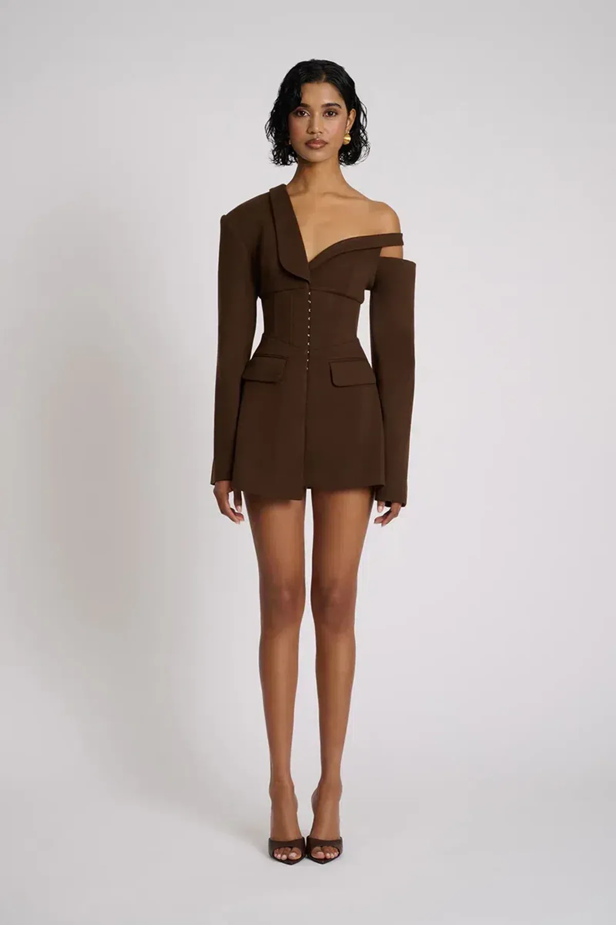 Eliya The Label Ayla Blazer MIni Dress in Brown Size S / AU 8 - Image 4