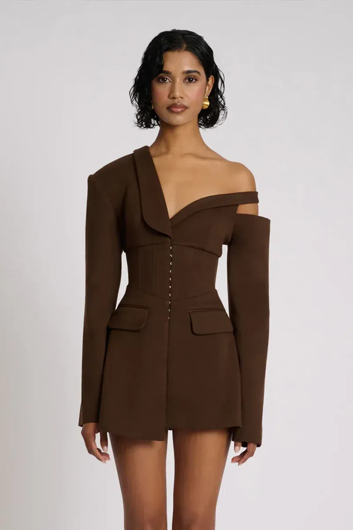 Eliya The Label Ayla Blazer MIni Dress in Brown Size S / AU 8 - Image 2