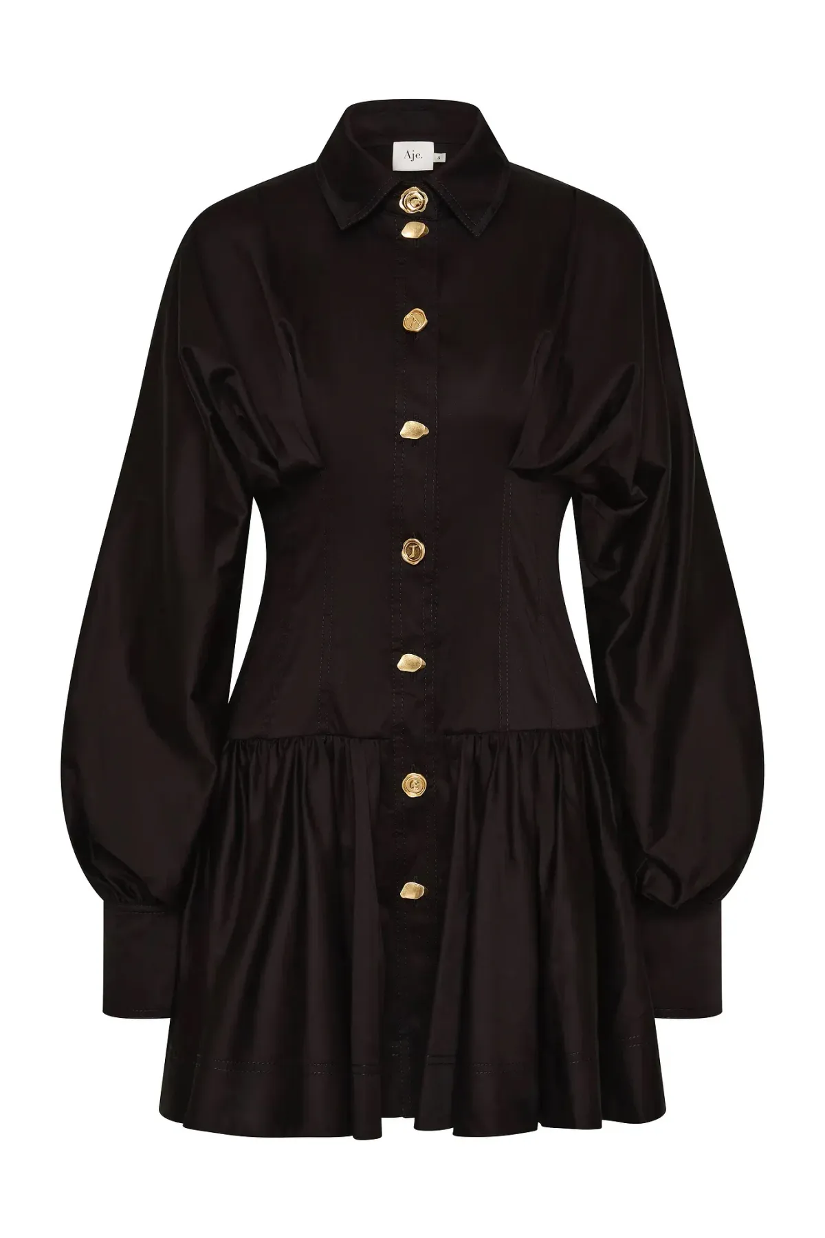 Aje Alexa Long Sleeve Mini Dress / Black / Size 6 - Image 4