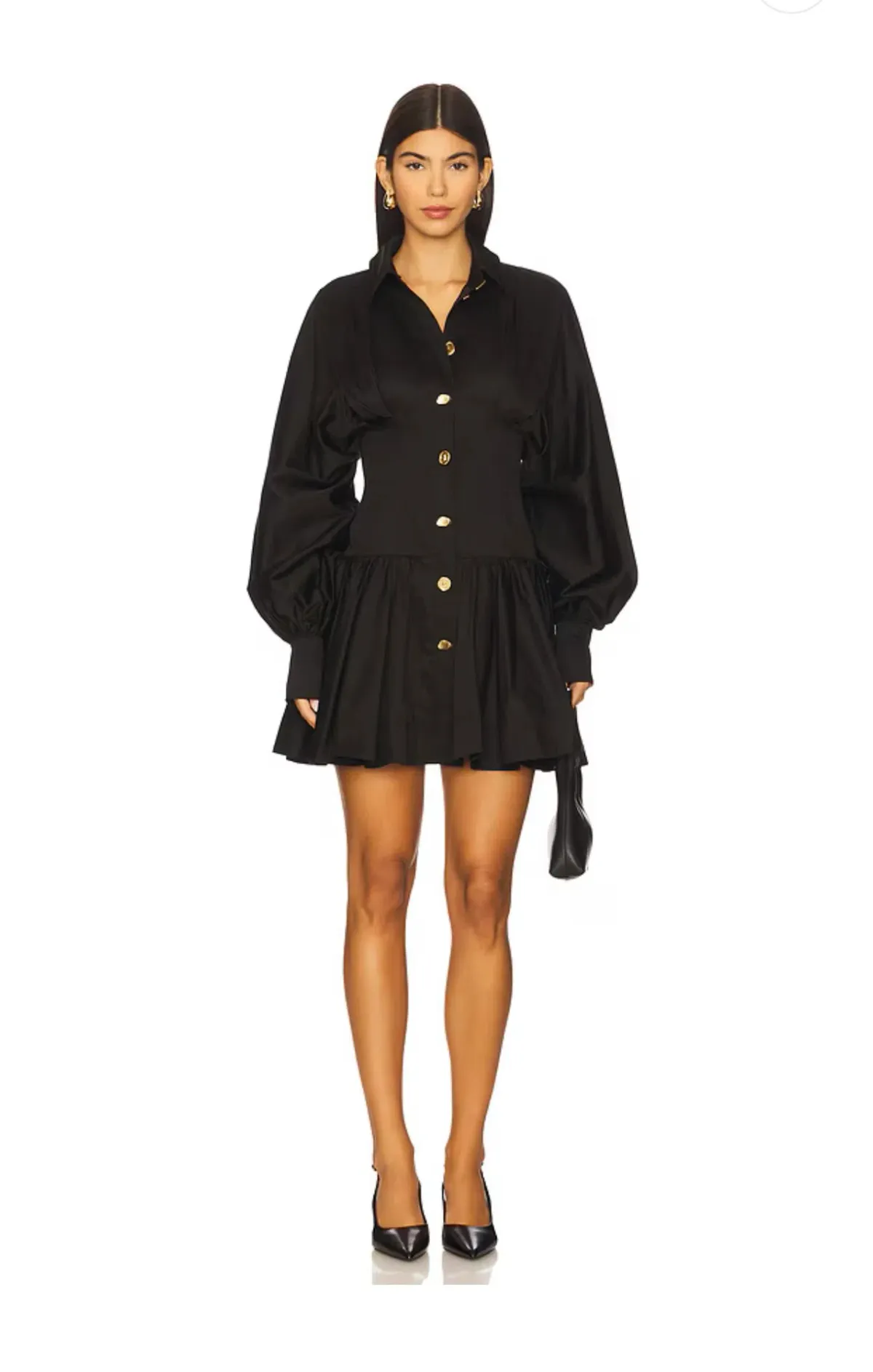 Aje Alexa Long Sleeve Mini Dress in Black Size AU 10 for rent on The Volte - main image