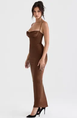 House of CB Charmaine Maxi Dress in Chocolate Corset Size S/ AU 8 for rent on The Volte - image 2