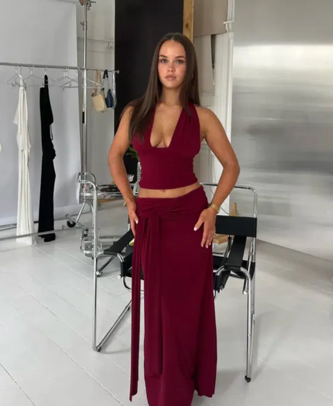 La Marie Sofie Set Burgundy Size 8 for rent on The Volte - main image