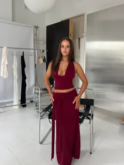 La Marie, Sofia set, Burgandy, Size S for rent on The Volte - image 2