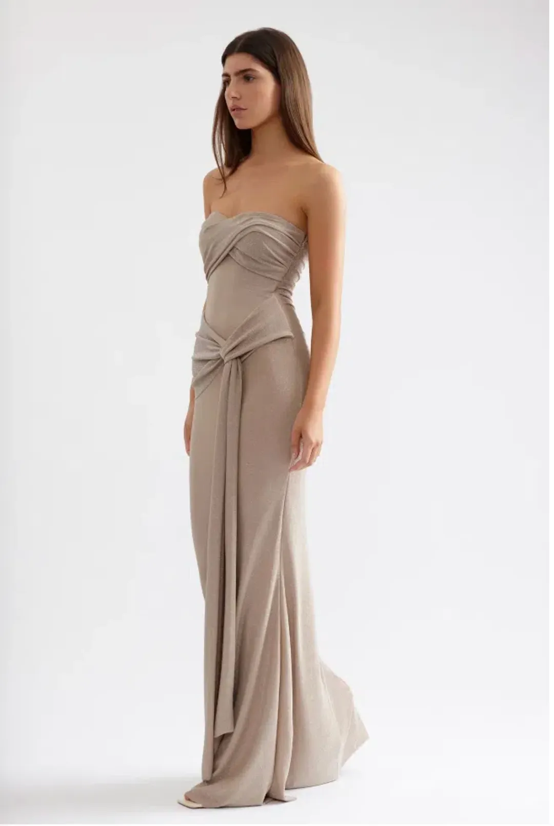 Studio Lexi, Tiffany Dress, Champagne, Size 8 for rent on The Volte - main image