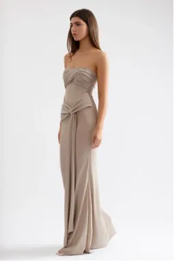 Studio Lexi, Tiffany Dress, Champagne, Size 8 for rent on The Volte - image 2