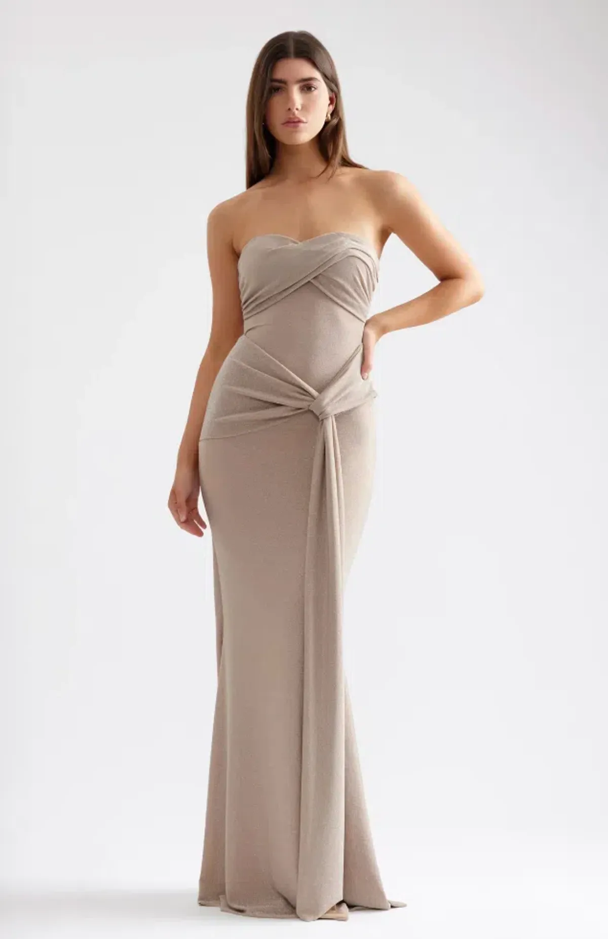 Studio Lexi, Tiffany Dress, Champagne, Size 8 for rent on The Volte - main image